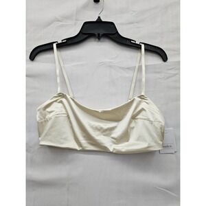 Auden Womens Satin Bralette Cream Off White Adjustable Straps Size L 023101336